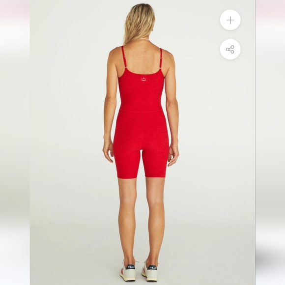 Beyond Yoga Spacedye Get In Gear Biker Jumpsuit Romper - Red Hot Siren - Picture 8 of 9